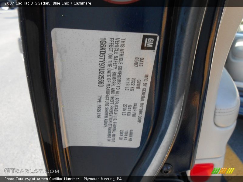 Blue Chip / Cashmere 2007 Cadillac DTS Sedan