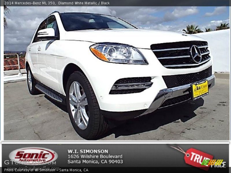 Diamond White Metallic / Black 2014 Mercedes-Benz ML 350