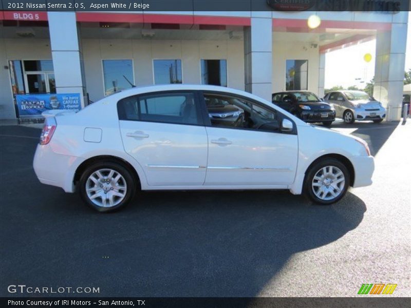 Aspen White / Beige 2012 Nissan Sentra 2.0 S