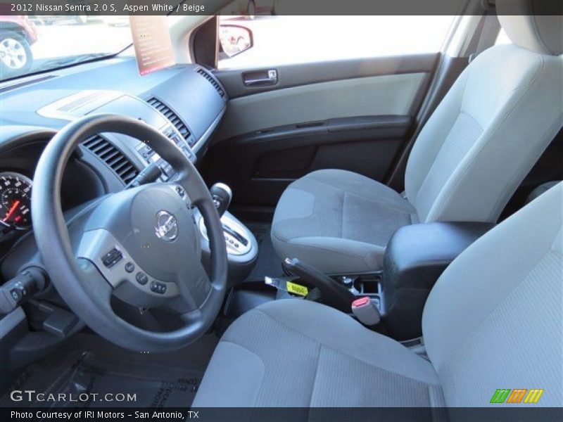 Aspen White / Beige 2012 Nissan Sentra 2.0 S