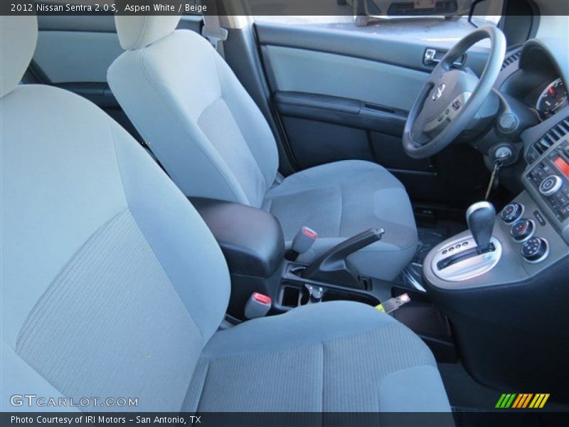 Aspen White / Beige 2012 Nissan Sentra 2.0 S