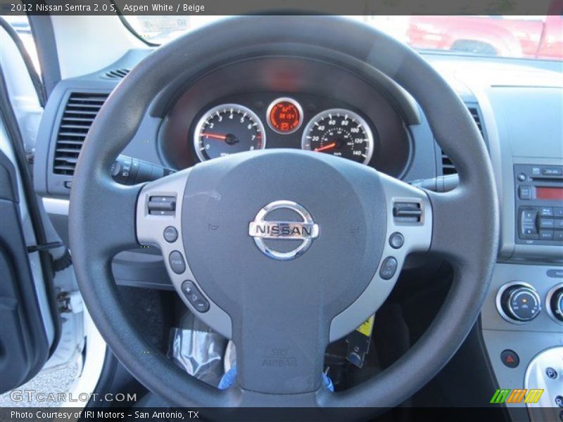 Aspen White / Beige 2012 Nissan Sentra 2.0 S