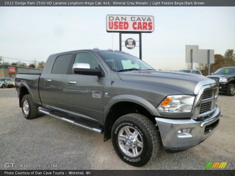 Mineral Gray Metallic / Light Pebble Beige/Bark Brown 2012 Dodge Ram 2500 HD Laramie Longhorn Mega Cab 4x4