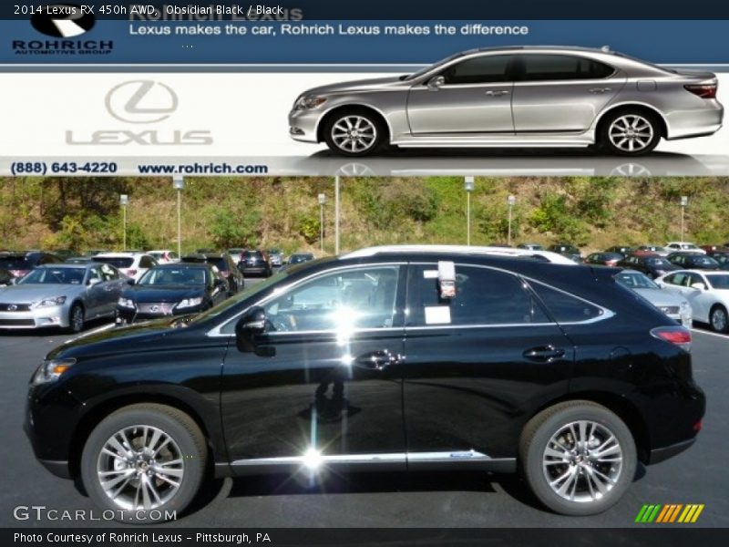 Obsidian Black / Black 2014 Lexus RX 450h AWD