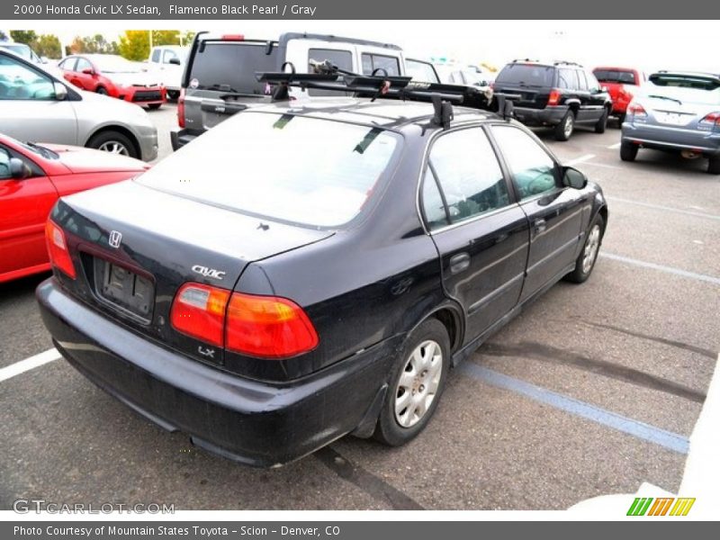 Flamenco Black Pearl / Gray 2000 Honda Civic LX Sedan
