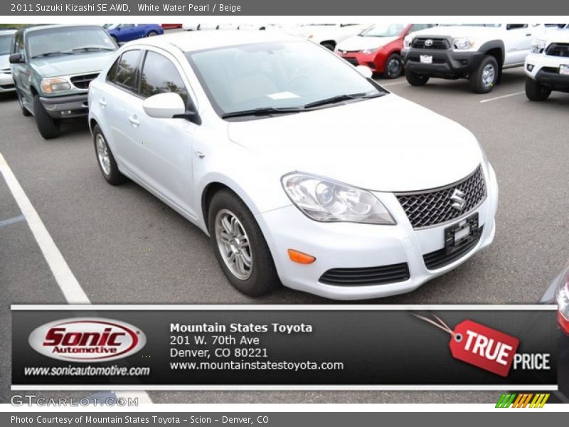 White Water Pearl / Beige 2011 Suzuki Kizashi SE AWD