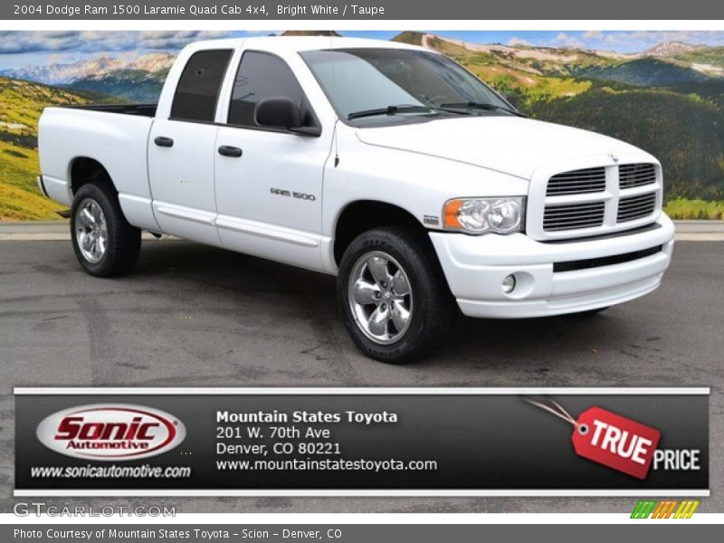 Bright White / Taupe 2004 Dodge Ram 1500 Laramie Quad Cab 4x4