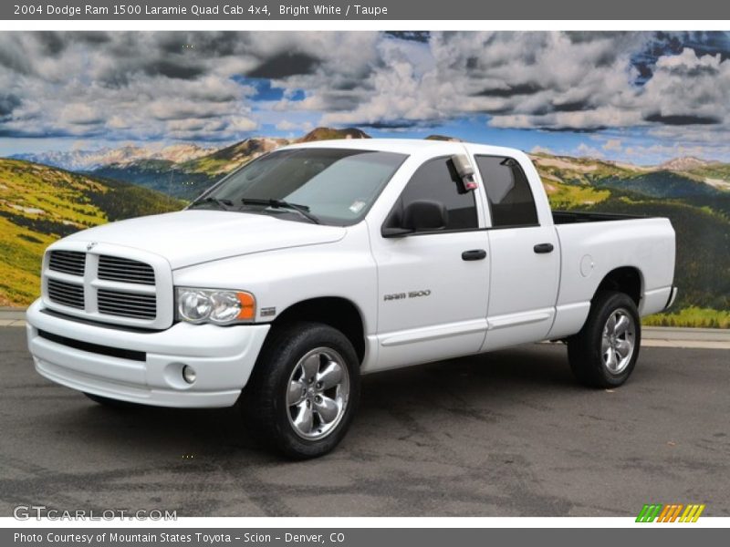 Bright White / Taupe 2004 Dodge Ram 1500 Laramie Quad Cab 4x4