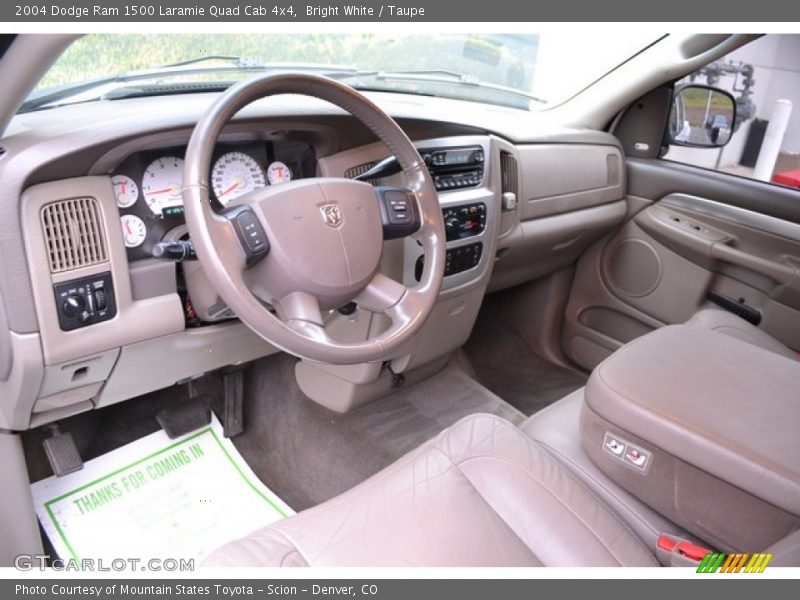 Bright White / Taupe 2004 Dodge Ram 1500 Laramie Quad Cab 4x4