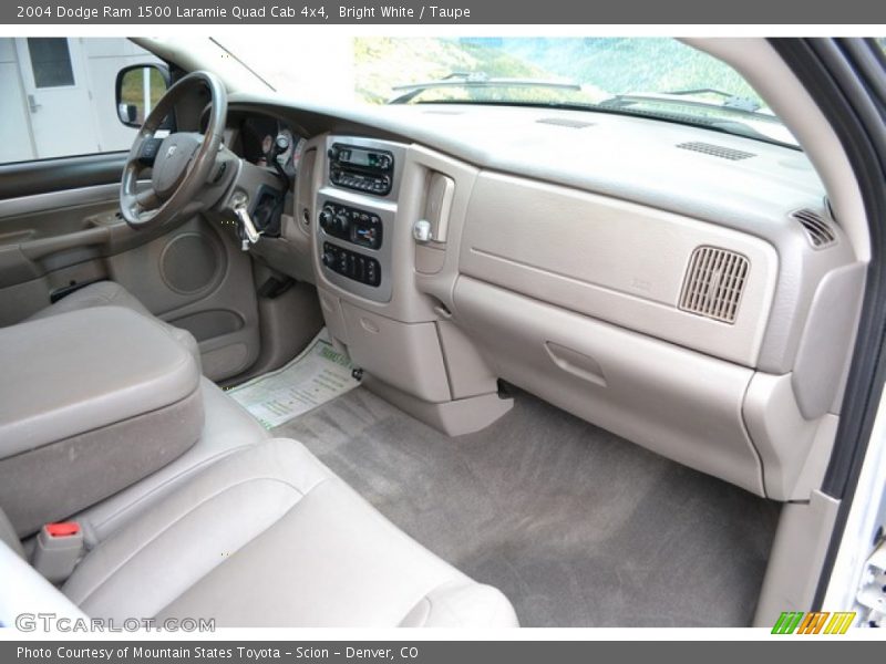 Bright White / Taupe 2004 Dodge Ram 1500 Laramie Quad Cab 4x4