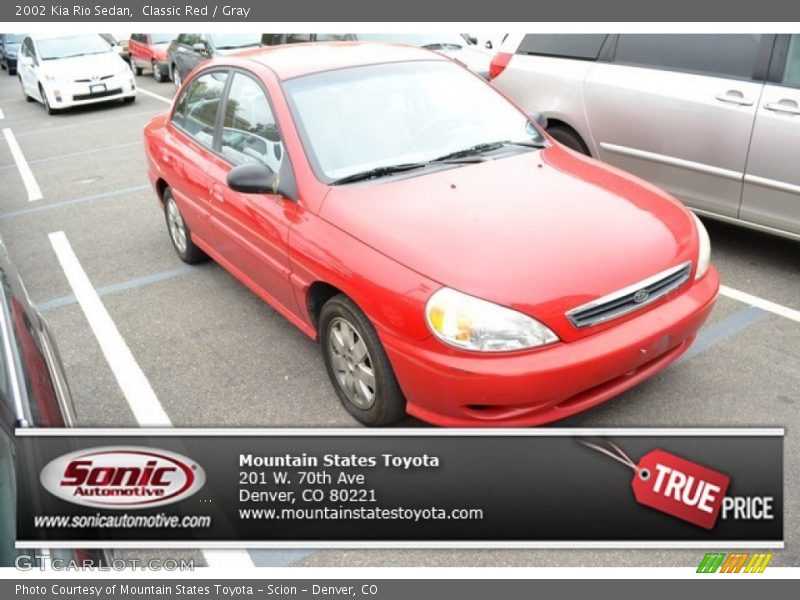 Classic Red / Gray 2002 Kia Rio Sedan