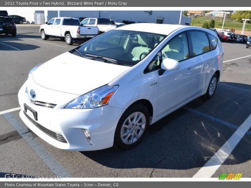 Blizzard White Pearl / Misty Gray 2012 Toyota Prius v Two Hybrid