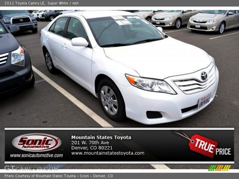 Super White / Ash 2011 Toyota Camry LE