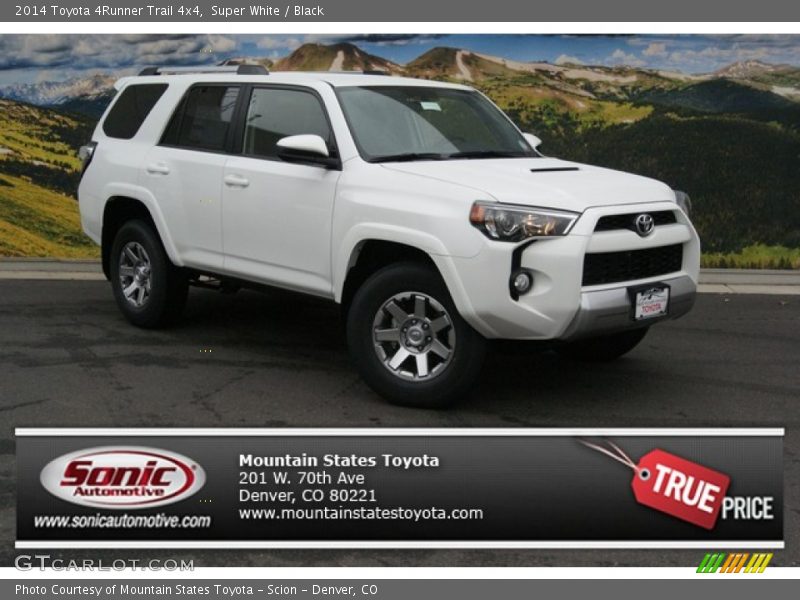 Super White / Black 2014 Toyota 4Runner Trail 4x4