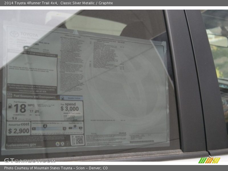 Classic Silver Metallic / Graphite 2014 Toyota 4Runner Trail 4x4