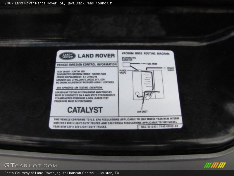 Java Black Pearl / Sand/Jet 2007 Land Rover Range Rover HSE