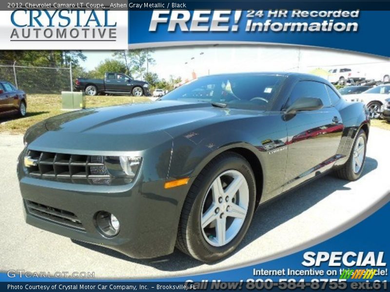 Ashen Gray Metallic / Black 2012 Chevrolet Camaro LT Coupe