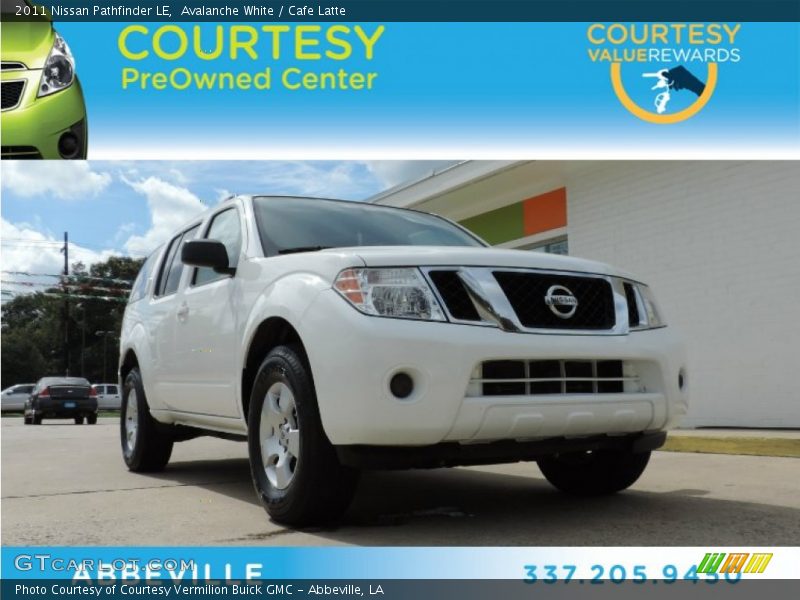 Avalanche White / Cafe Latte 2011 Nissan Pathfinder LE