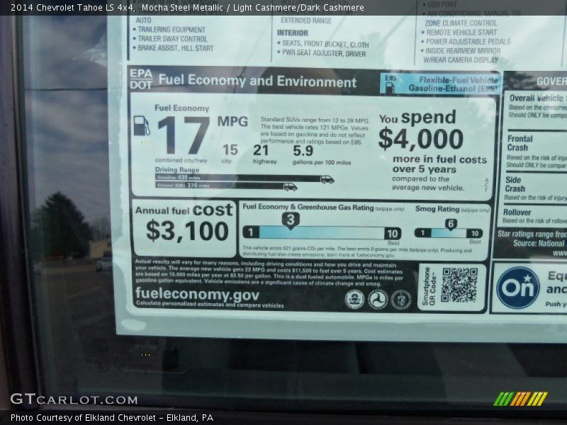  2014 Tahoe LS 4x4 Window Sticker