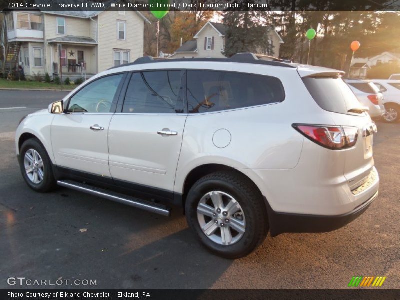 White Diamond Tricoat / Dark Titanium/Light Titanium 2014 Chevrolet Traverse LT AWD