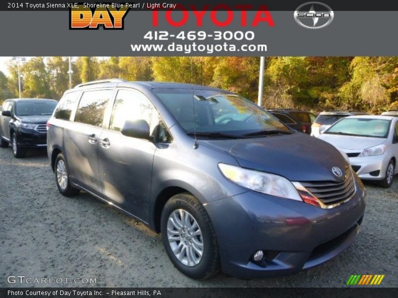 Shoreline Blue Pearl / Light Gray 2014 Toyota Sienna XLE