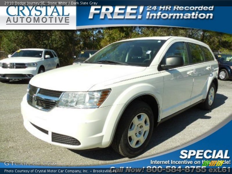 Stone White / Dark Slate Gray 2010 Dodge Journey SE