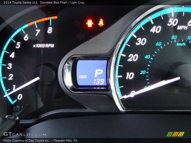 Shoreline Blue Pearl / Light Gray 2014 Toyota Sienna XLE