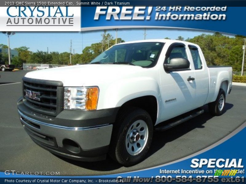 Summit White / Dark Titanium 2013 GMC Sierra 1500 Extended Cab