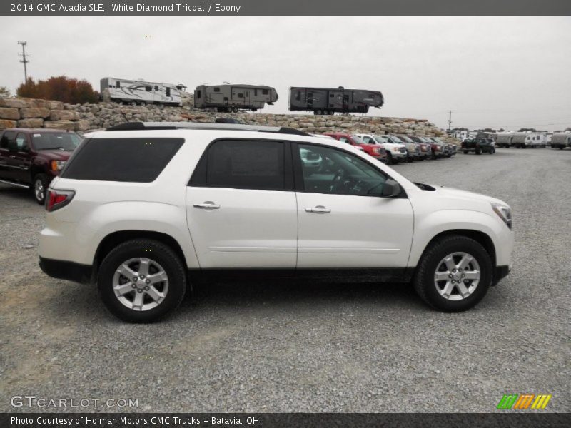 White Diamond Tricoat / Ebony 2014 GMC Acadia SLE