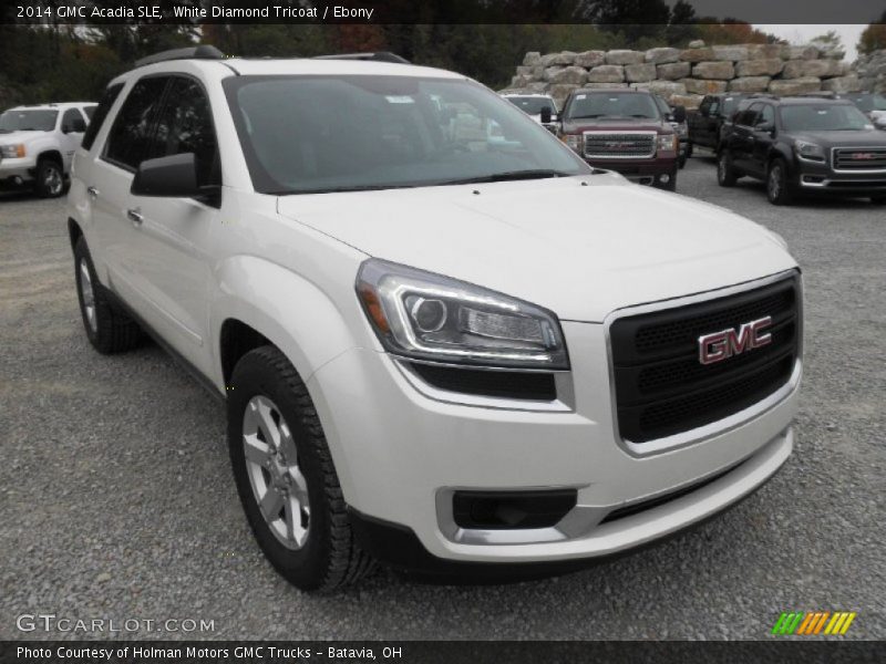 White Diamond Tricoat / Ebony 2014 GMC Acadia SLE