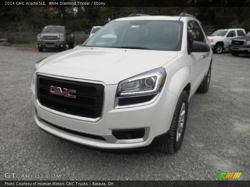 White Diamond Tricoat / Ebony 2014 GMC Acadia SLE