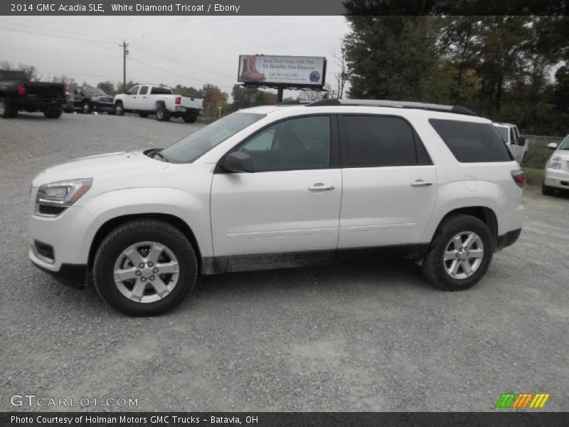 White Diamond Tricoat / Ebony 2014 GMC Acadia SLE
