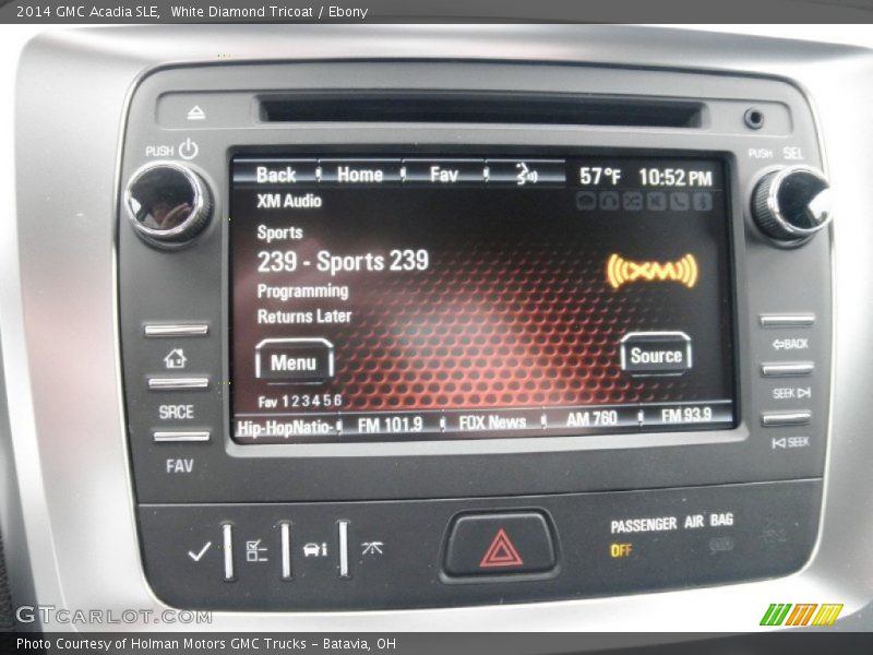 White Diamond Tricoat / Ebony 2014 GMC Acadia SLE