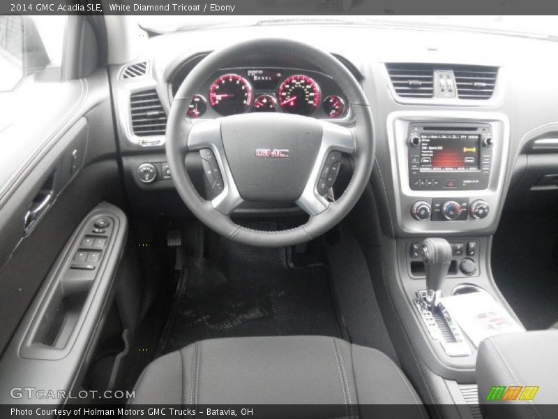 White Diamond Tricoat / Ebony 2014 GMC Acadia SLE