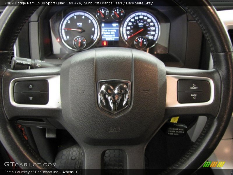 Sunburst Orange Pearl / Dark Slate Gray 2009 Dodge Ram 1500 Sport Quad Cab 4x4