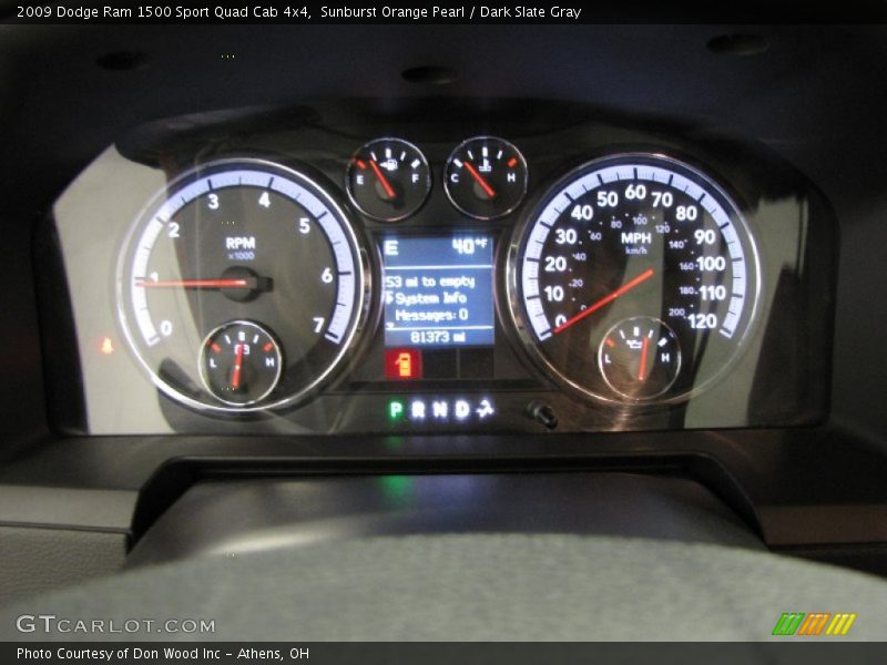 Sunburst Orange Pearl / Dark Slate Gray 2009 Dodge Ram 1500 Sport Quad Cab 4x4