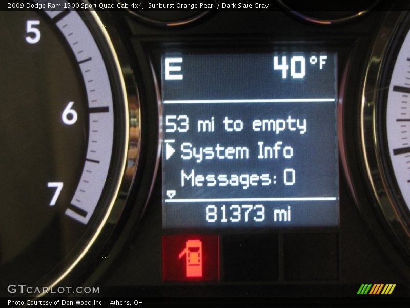 Sunburst Orange Pearl / Dark Slate Gray 2009 Dodge Ram 1500 Sport Quad Cab 4x4