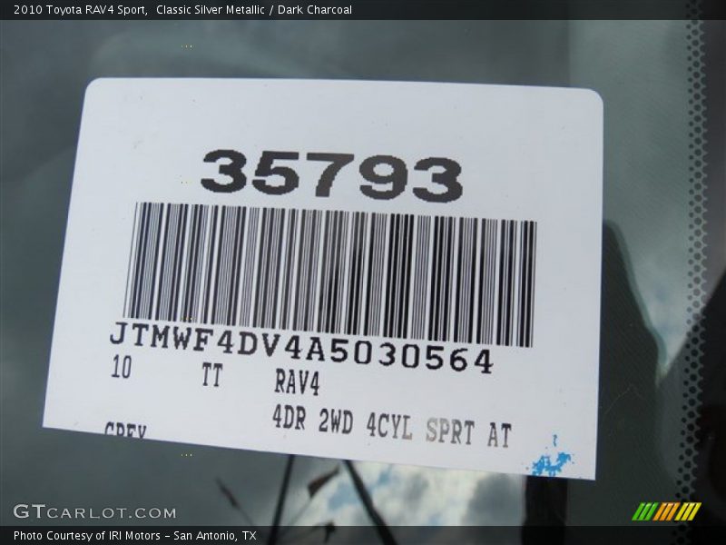 Classic Silver Metallic / Dark Charcoal 2010 Toyota RAV4 Sport