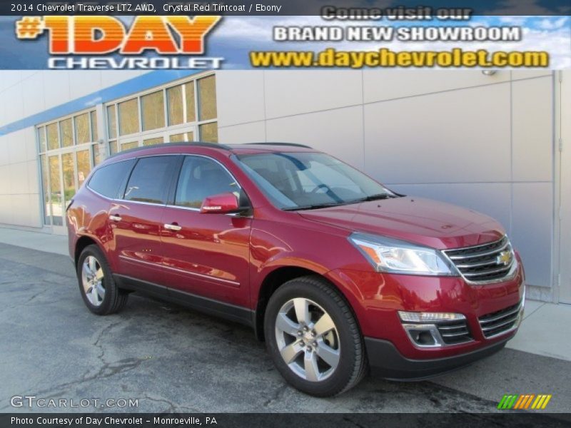 Crystal Red Tintcoat / Ebony 2014 Chevrolet Traverse LTZ AWD