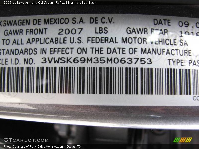 Reflex Silver Metallic / Black 2005 Volkswagen Jetta GLS Sedan