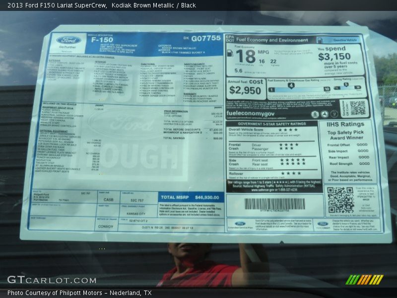 Kodiak Brown Metallic / Black 2013 Ford F150 Lariat SuperCrew