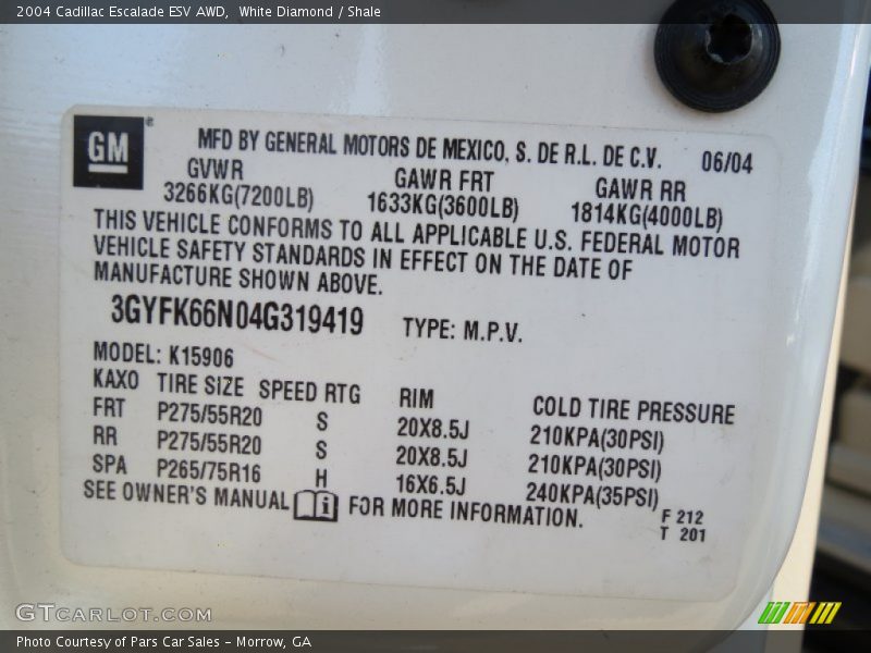 White Diamond / Shale 2004 Cadillac Escalade ESV AWD