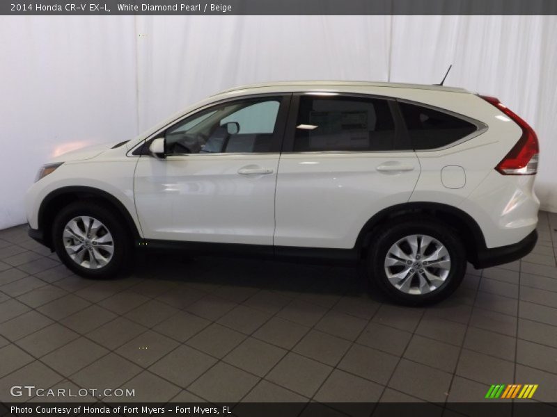 White Diamond Pearl / Beige 2014 Honda CR-V EX-L