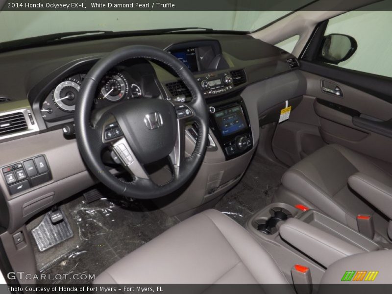 White Diamond Pearl / Truffle 2014 Honda Odyssey EX-L