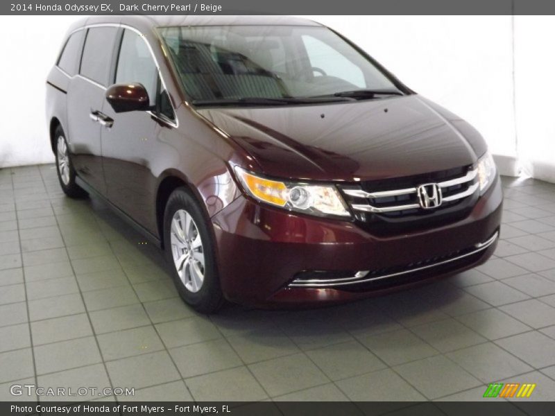 Dark Cherry Pearl / Beige 2014 Honda Odyssey EX