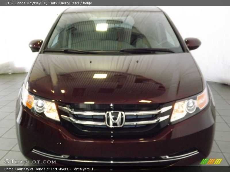 Dark Cherry Pearl / Beige 2014 Honda Odyssey EX