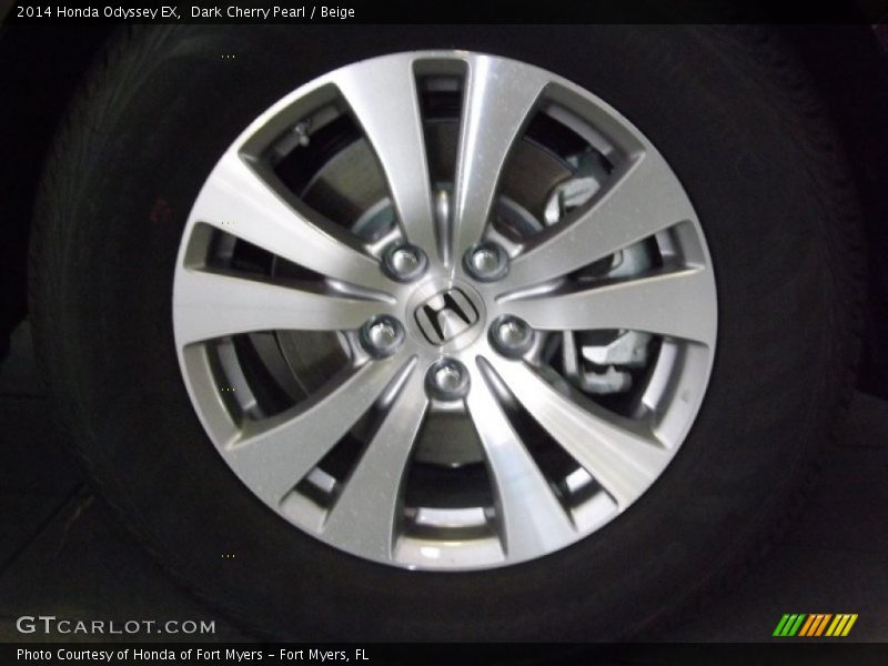 Dark Cherry Pearl / Beige 2014 Honda Odyssey EX