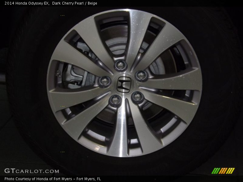 Dark Cherry Pearl / Beige 2014 Honda Odyssey EX