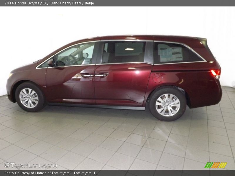Dark Cherry Pearl / Beige 2014 Honda Odyssey EX
