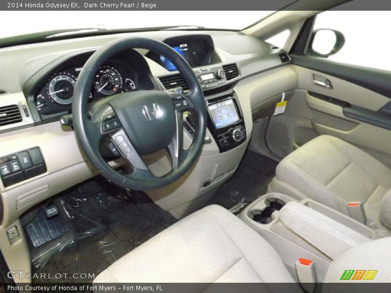 Dark Cherry Pearl / Beige 2014 Honda Odyssey EX